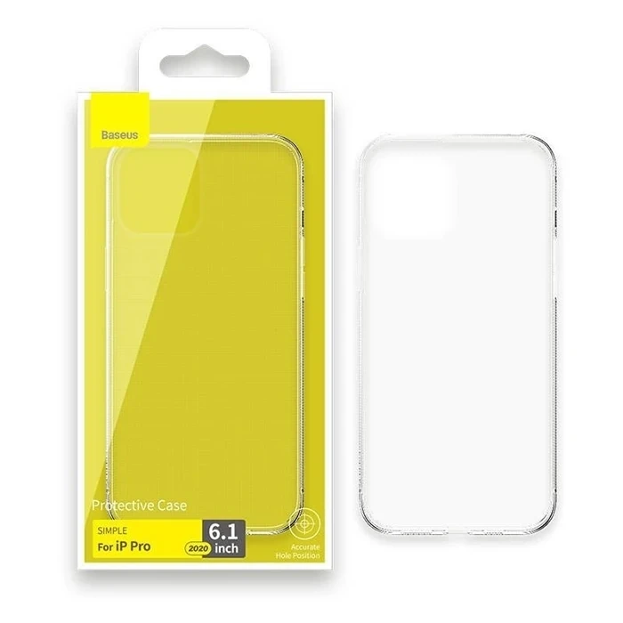 ieg™ Baseus Simple Case İphone 12 Pro 6.1 İnce Şeffaf Silikon Kılıf