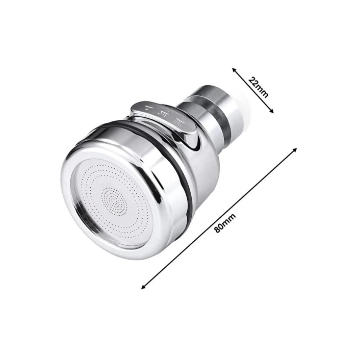 ieg™ Basınçlı ve Sıçramasız 3 Modlu 360° Döner Krom Musluk Başlığı Evye Lavabo ve Çeşme Batarya Ucu