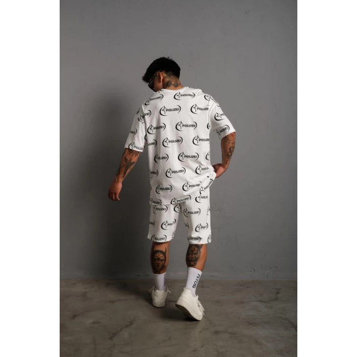 ieg™      Baskılı İkili Şortlu Takım - Beyaz -