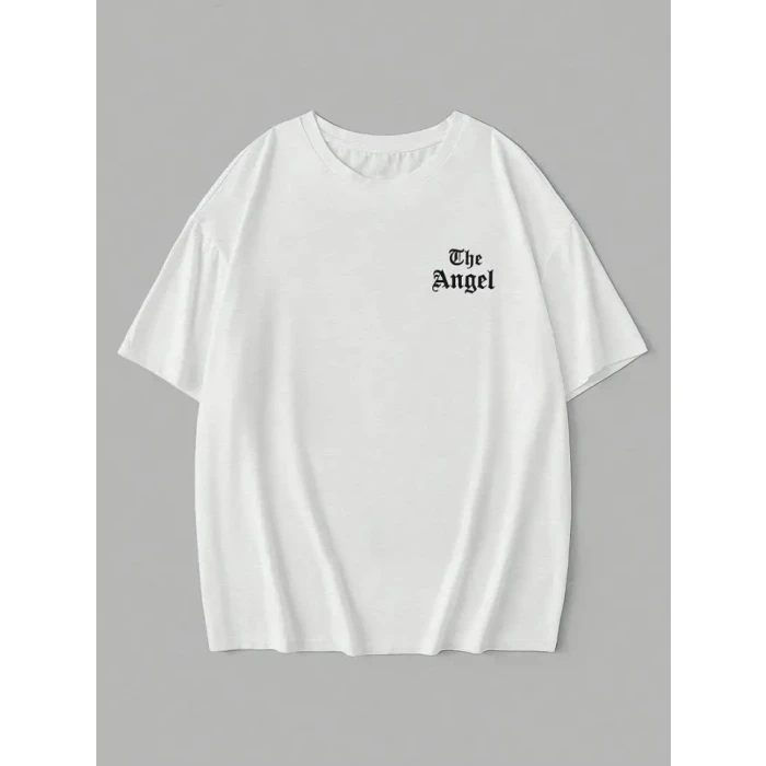 ieg™ Baskılı Oversize Bisiklet Yaka T-shirt - Beyaz