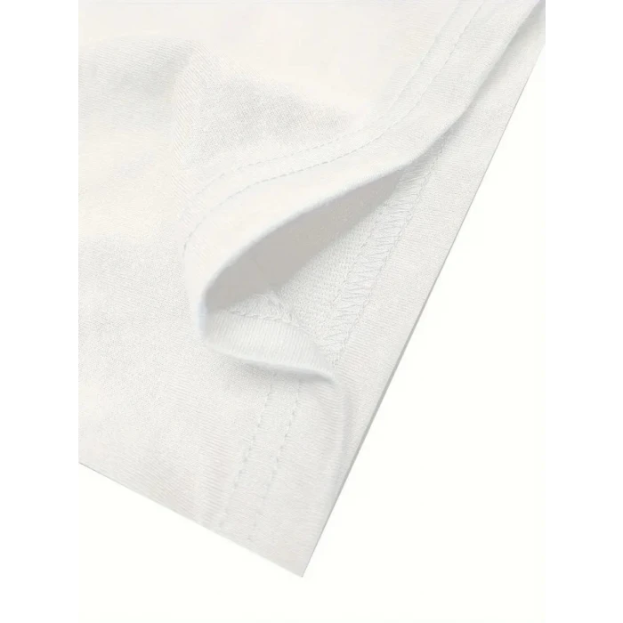 ieg™ Baskılı Oversize Bisiklet Yaka T-shirt - Beyaz