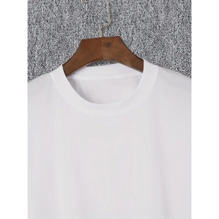 ieg™ Baskılı Oversize Bisiklet Yaka T-shirt - Beyaz