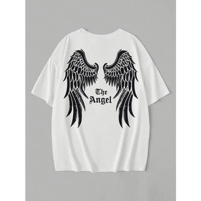 ieg™ Baskılı Oversize Bisiklet Yaka T-shirt - Beyaz