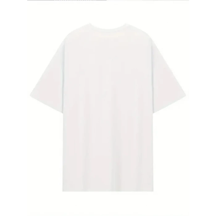 ieg™ Baskılı Oversize Bisiklet Yaka T-shirt - Beyaz