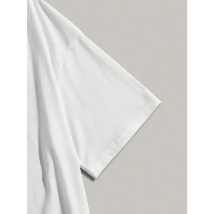 ieg™ Baskılı Oversize Bisiklet Yaka T-shirt - Beyaz