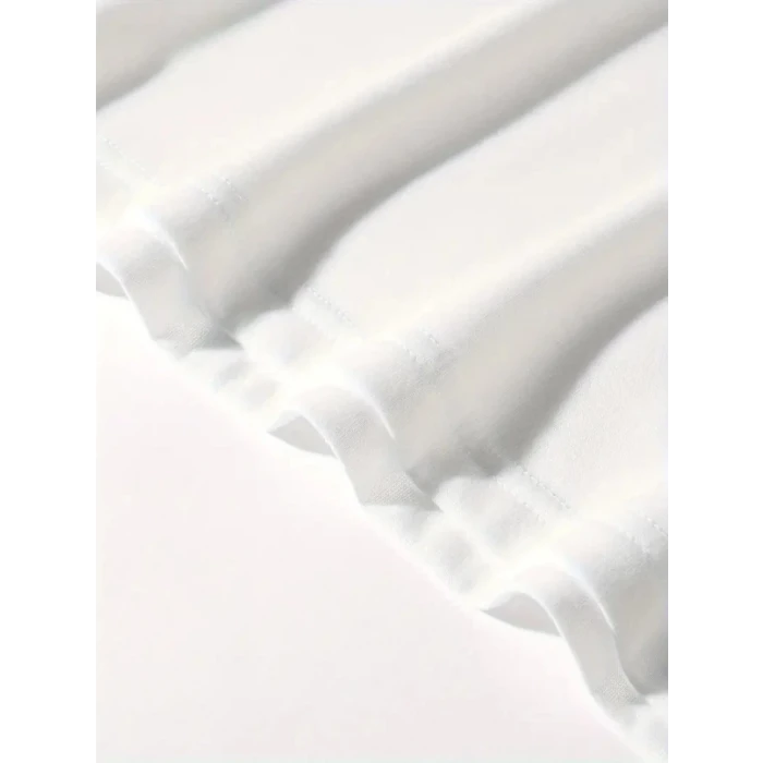 ieg™ Baskılı Oversize Bisiklet Yaka T-shirt - Beyaz