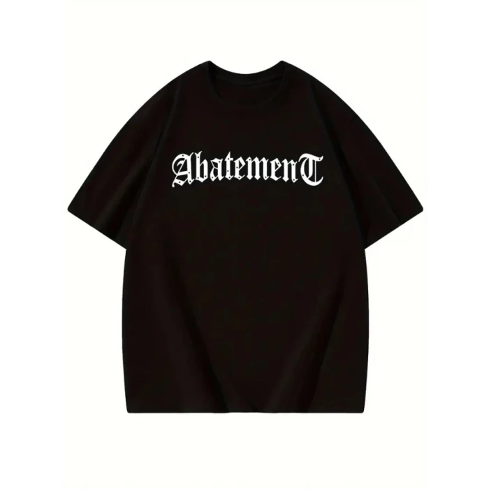 ieg™ Baskılı Oversize Bisiklet Yaka T-shirt - Siyah