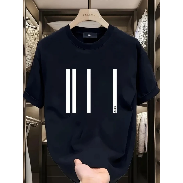 ieg™ Baskılı Oversize Bisiklet Yaka T-shirt - Siyah