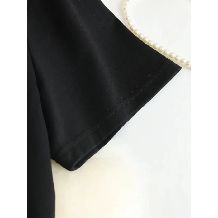 ieg™ Baskılı Oversize Bisiklet Yaka T-shirt - Siyah