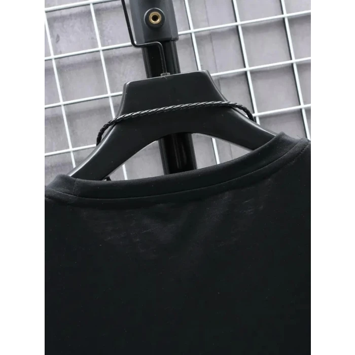 ieg™ Baskılı Oversize Bisiklet Yaka T-shirt - Siyah