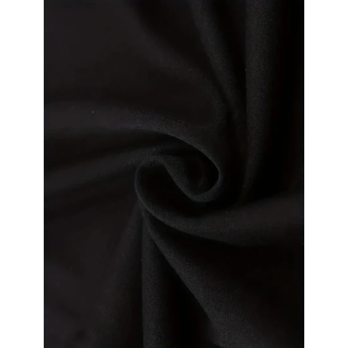 ieg™ Baskılı Oversize Bisiklet Yaka T-shirt - Siyah