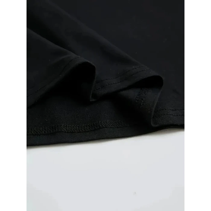 ieg™ Baskılı Oversize Bisiklet Yaka T-shirt - Siyah