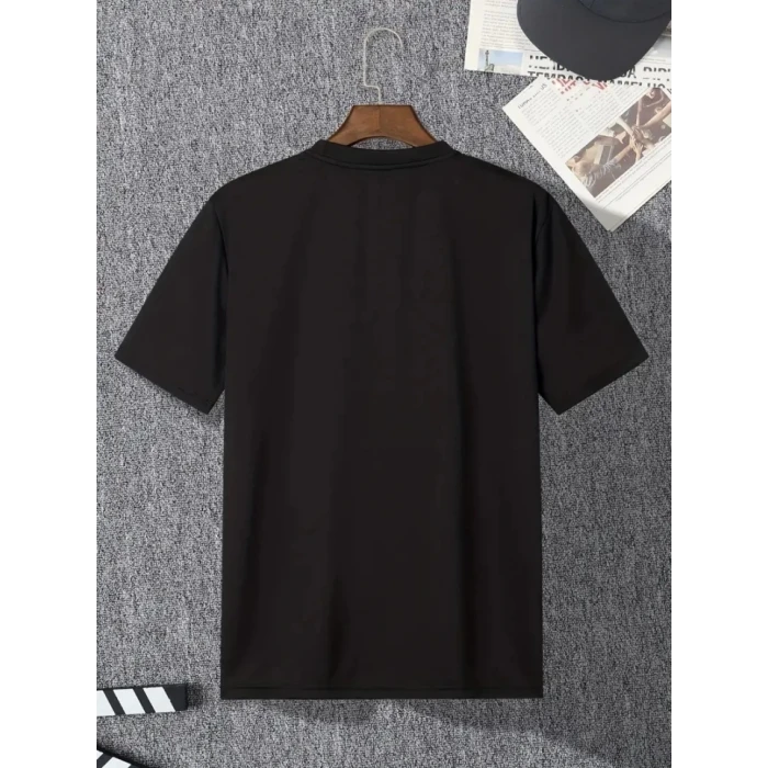 ieg™ Baskılı Oversize Bisiklet Yaka T-shirt - Siyah