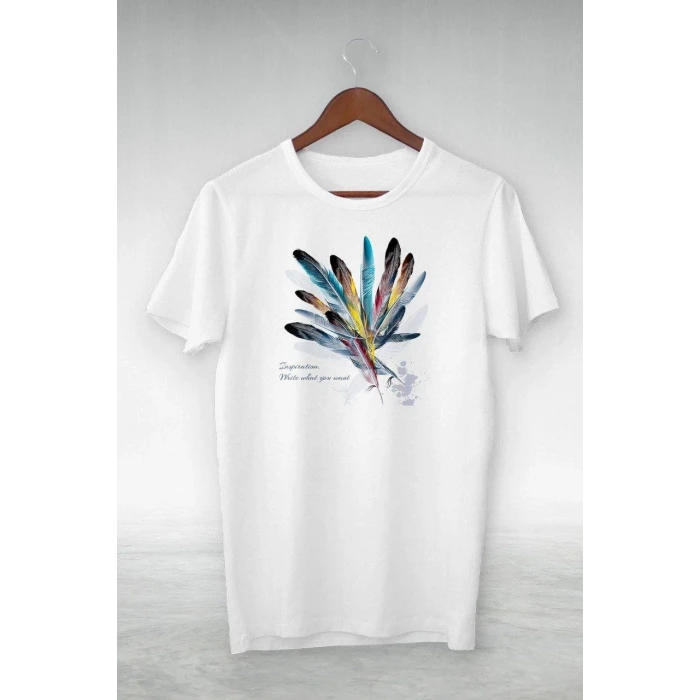 ieg™      Baskılı Oversize T-Shirt - Beyaz -