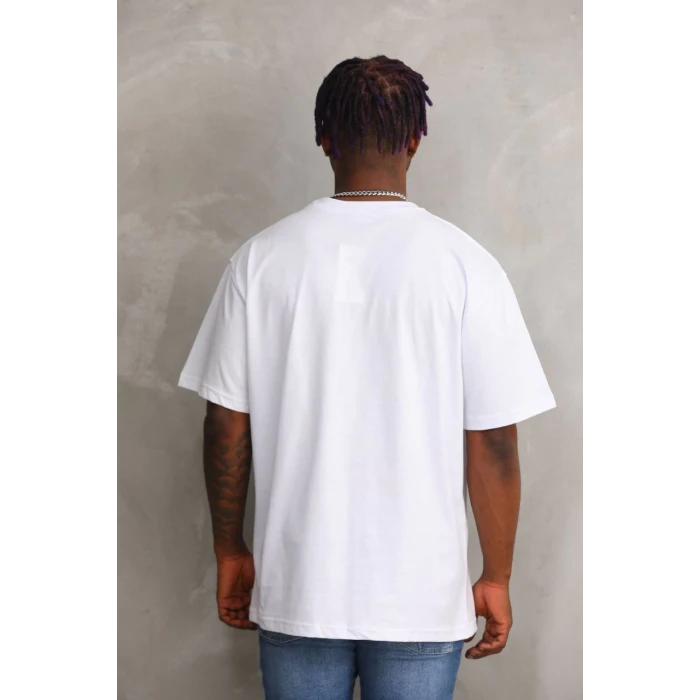 ieg™      Baskılı Oversize T-Shirt - Beyaz -