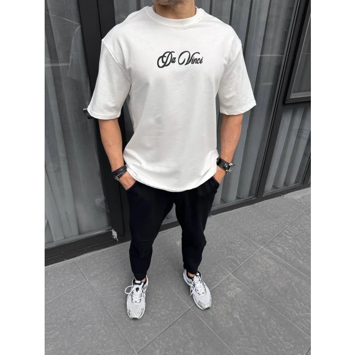 ieg™      Baskılı Oversize T-Shirt - Beyaz -