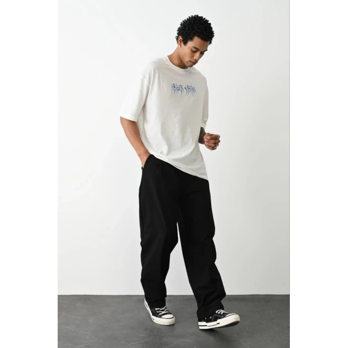 ieg™      Baskılı Oversize T-Shirt - Beyaz -