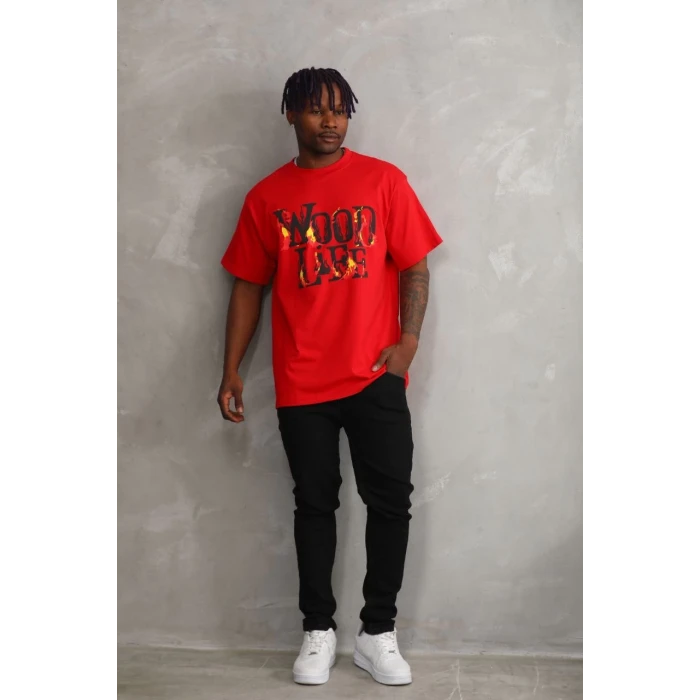 ieg™      Baskılı Oversize T-Shirt - Kırmızı -