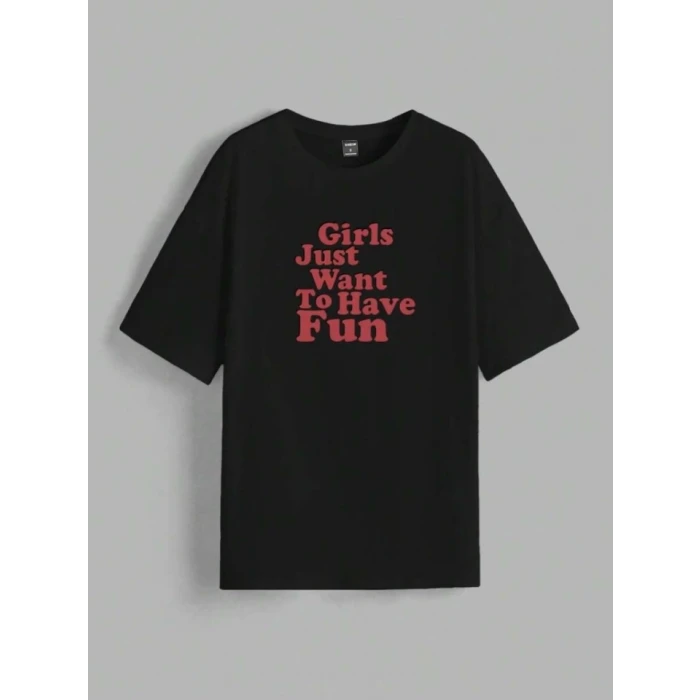 ieg™ Baskılı Oversize T-shirt - Siyah