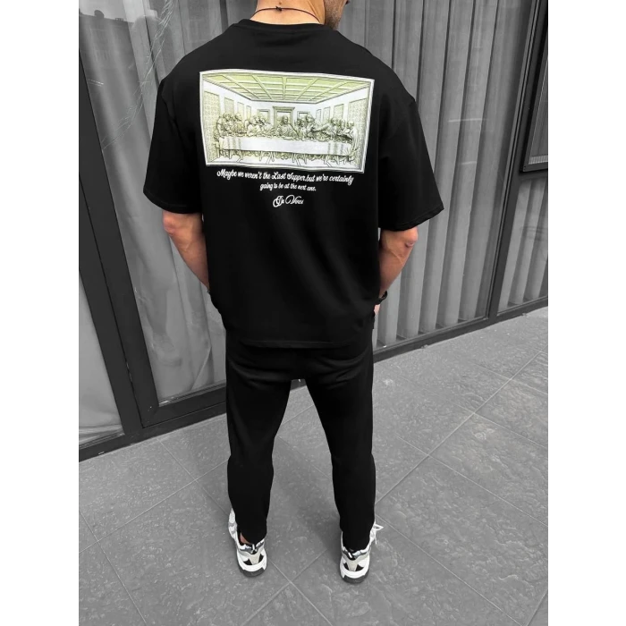 ieg™      Baskılı Oversize T-Shirt - Siyah -