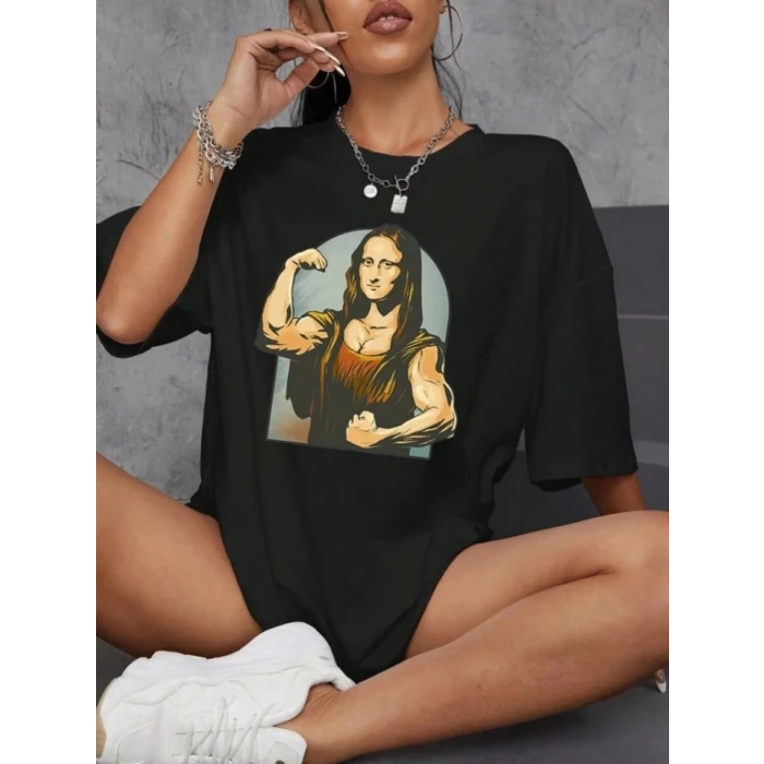 ieg™ Baskılı Oversize T-shirt - Siyah