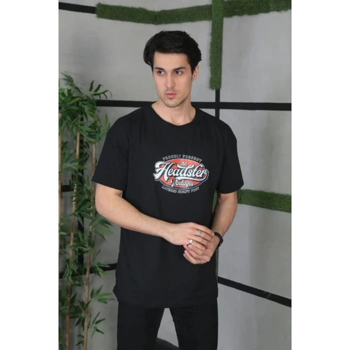 ieg™      Baskılı Oversize T-Shirt - Siyah -