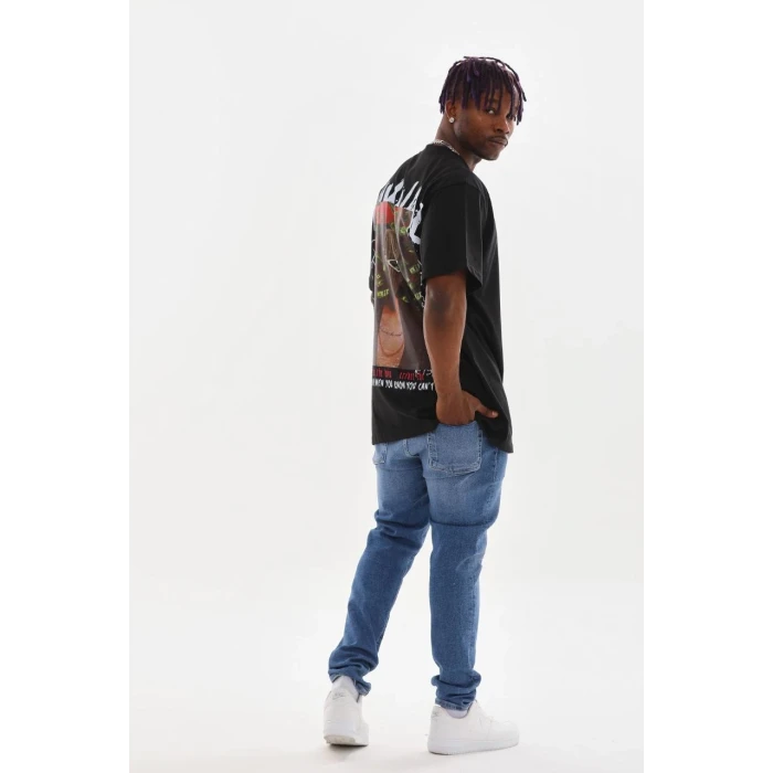 ieg™      Baskılı Oversize T-Shirt - Siyah -