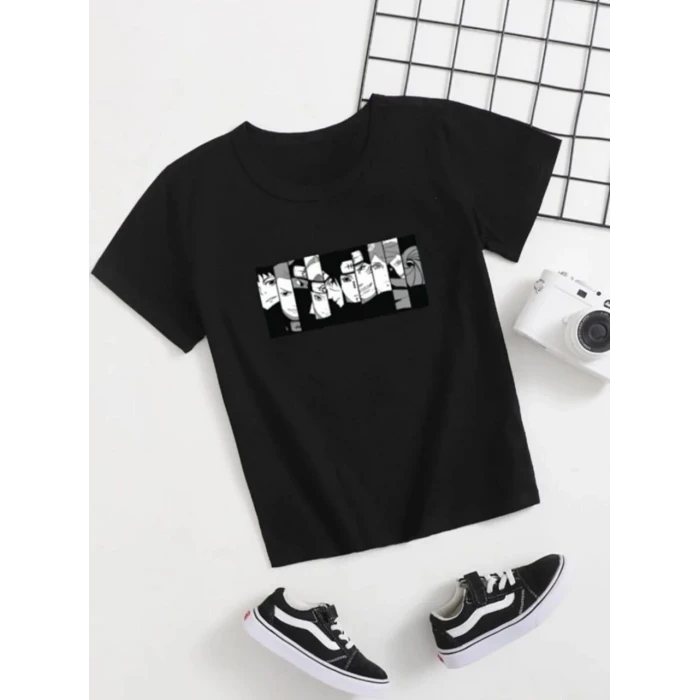 ieg™        Baskılı T-Shirt - Siyah -