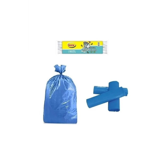 ieg™ Battal Boy Çöp Torbası 75 x 90 cm 10 Lu Rulo x 1 Paket = 10 Adet (Mavi)