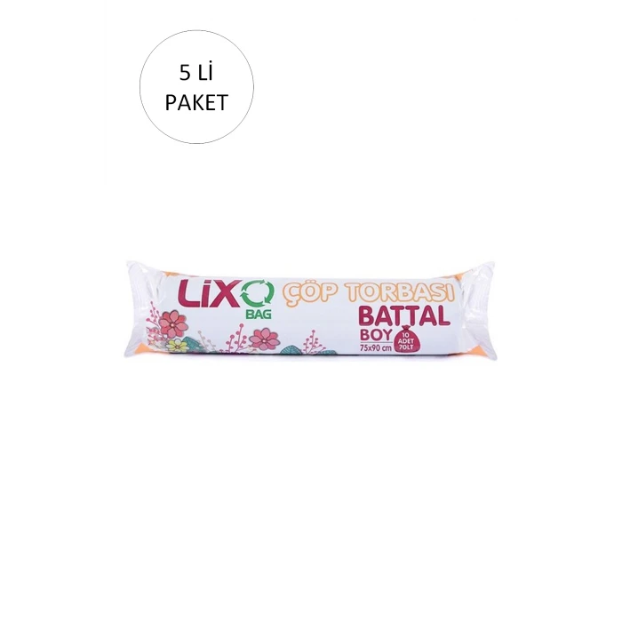 ieg™ Battal Boy Çöp Torbası 75 x 90 cm 10 Lu Rulo x 5 Paket = 50 Adet (Mavi)