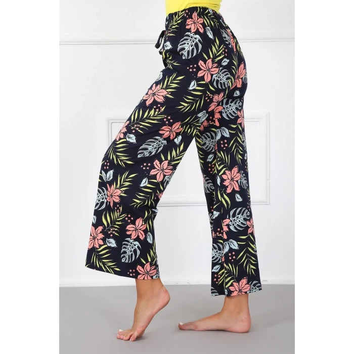 ieg ™ Bayan Penye Bol Paça Pantolon Lacivert