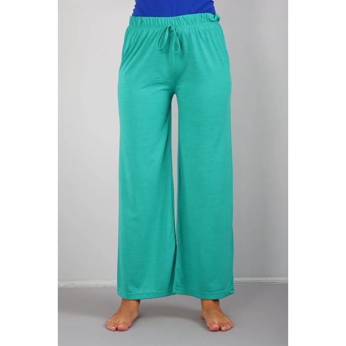 ieg ™ Bayan Penye Bol Paça Pantolon Yeşil