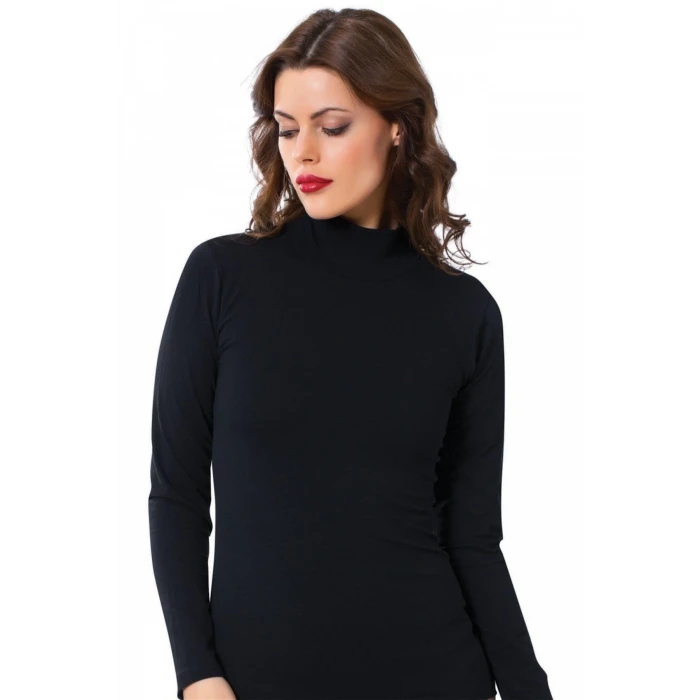 ieg ™ Bayan Uzun Kol Boğazlı Body Siyah