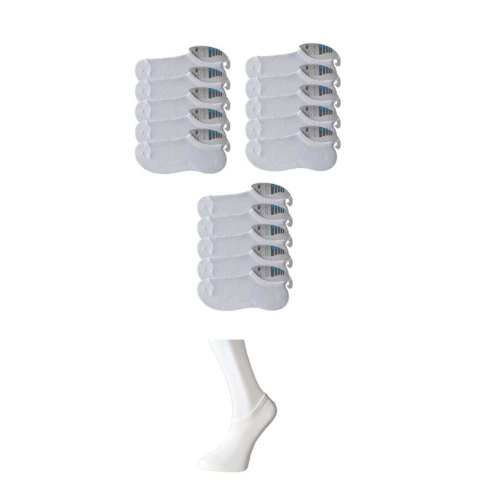 ieg™ Beyaz Erkek Görünmez Çorap 15 çift