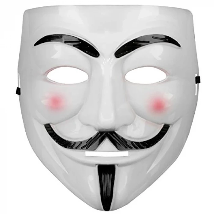 ieg™ Beyaz Pembe Yanaklı V For Vendetta Maskesi