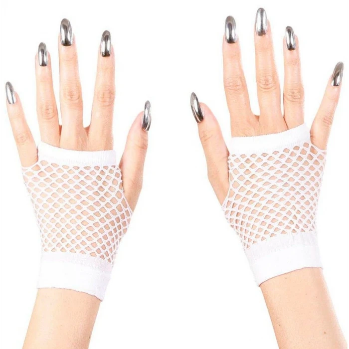 ieg™ Beyaz Renk Kısa Boy Fileli Örgü Eldiven