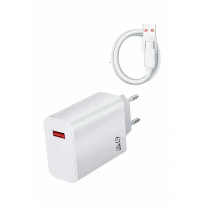 ieg™ Beyaz Ultra Plus Hızlı Şarj Seti Şarj Adaptörü ve Kablosu 67W