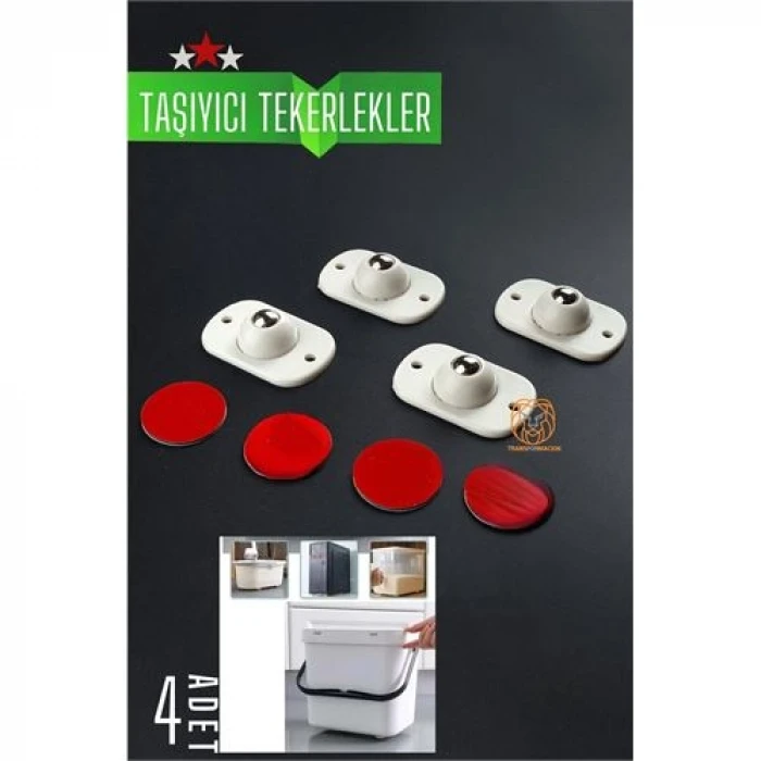 retroieg™ Bilyeli Mini Taşıyıcı Tekerlek Seti  360D Yapışkanlı