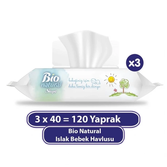 ieg™ Bio Natural Islak Havlu Mendil 3x40 120 Yaprak