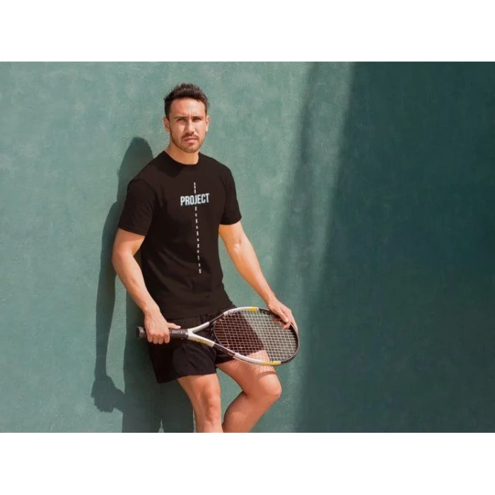 ieg™      Bisiklet Yaka Baskılı Oversize T-Shirt - Siyah -