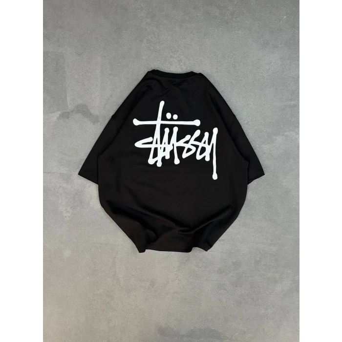 ieg™      Bisiklet Yaka Baskılı Oversize T-Shirt - Siyah -