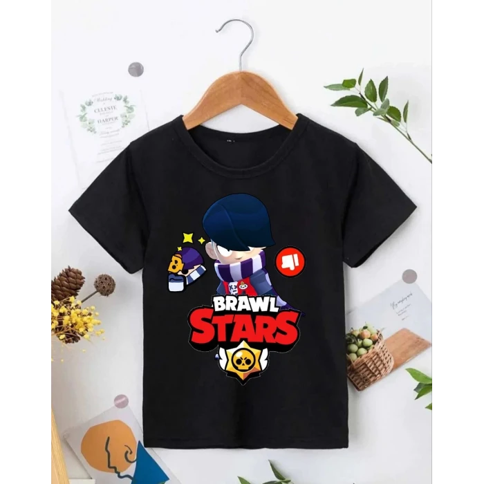 ieg™      Bisiklet Yaka Kısa Kol Baskılı   T-Shirt - Siyah -