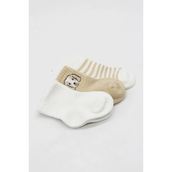 ieg™ Bistyle Dog Boy 3lü Penye Soket Çorap 10134 Ekru