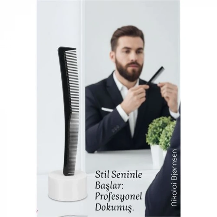 retroieg™ Bıyık Kesim ve Tarama Tarağı Eğimli Bıyık Tarağı