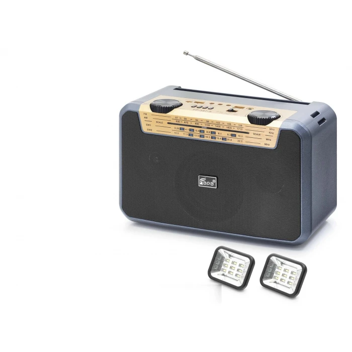 ieg™ Bluetooth Fm Radyo Usb Tf Aux Solar Şarjli Çift Led Aydinlatmali Kamp Hoparlör FP397S