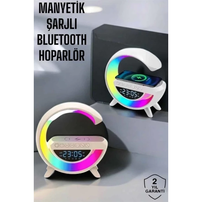 ieg™ Bluetooth Hoparlör 15W Kablosuz Hızlı Şarj LED Gece Lambası