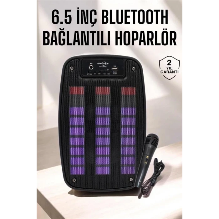 ieg™ Bluetooth Hoparlör RGB Işıklı USB SD Kart Girişli Taşınabilir