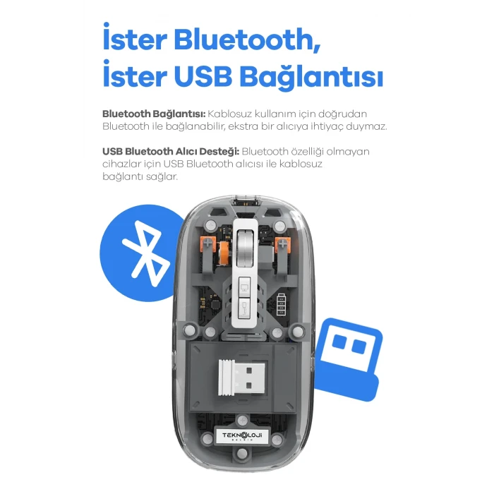 ieg™ Bluetooth USB Çift Modlu Sessiz Mouse, Şeffaf Mıknatıslı Kapaklı, TypeC Şarjlı, DPI Ayarlı, Kablosuz 10m Çekim Mesafeli, Masaüstü Kısayol Tuşlu, Taşınabilir Şarjlı Mouse Turuncu