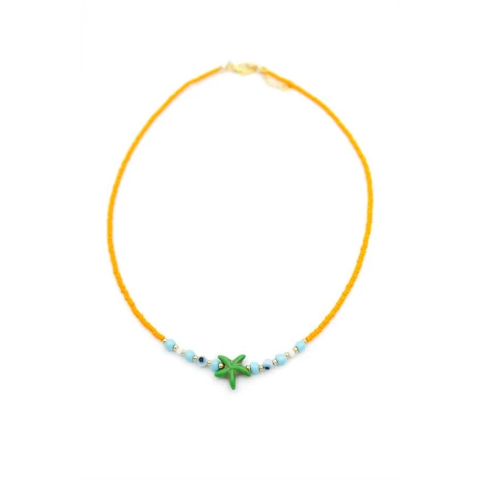 ieg™ Boncuk Deniz Yıldzı Kolye - Turuncu
