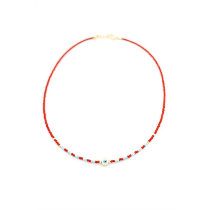 ieg™ Boncuk Göz Kolye - Bordo